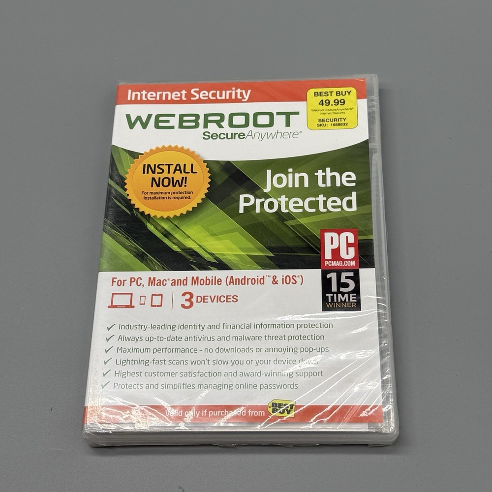 Webroot SecureAnywhere Internet Security - Full Version for Windows & Mac New