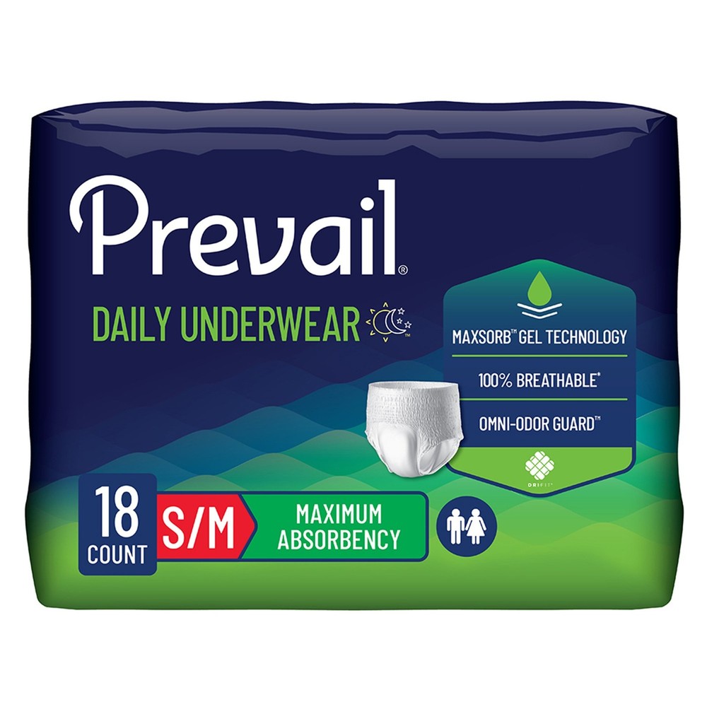 Prevail Disposable Underwear Small/Medium Maximum 72 Ct