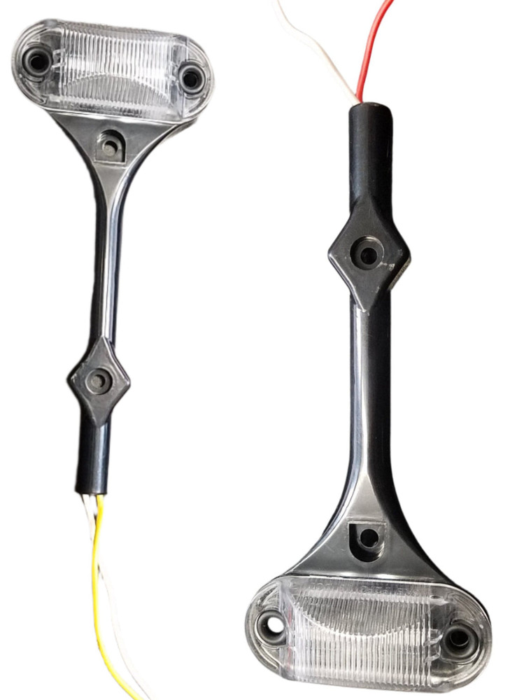 Jammy Oval LED Red & Amber Fender Lights Clear Lens Right & Left Sides