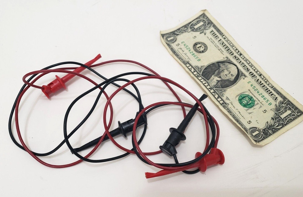 Pamona Double Minigrabber Test Clip Pair Set - Same Both Ends - Red & Black