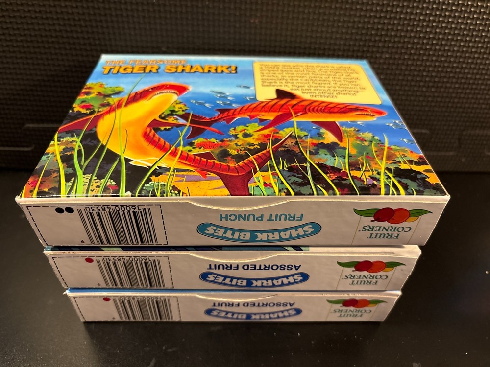 Shark Bites fruit snacks - 3 empty custom design display boxes