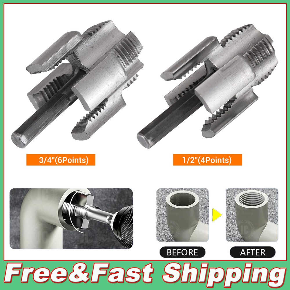 Integrated Internal & External Pipe Threading-Tool PVC Pipe Threader Cutting Kit