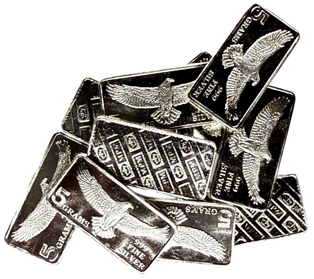 5 GRAM .999 FINE SILVER MONARCH EAGLE BAR BU