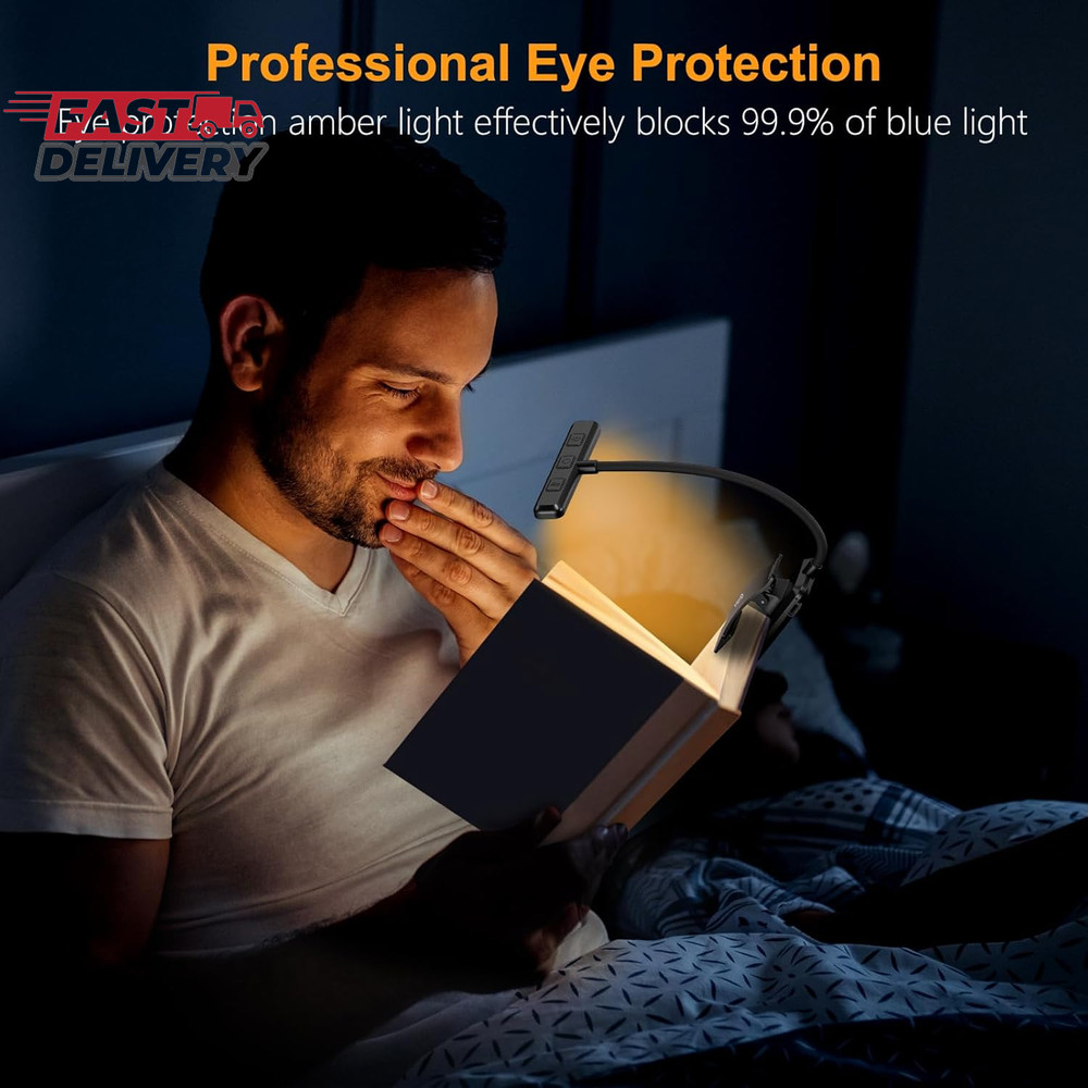 Gritin 19 LED Rechargeable Book Light for Reading in Bed with Memory Function- E