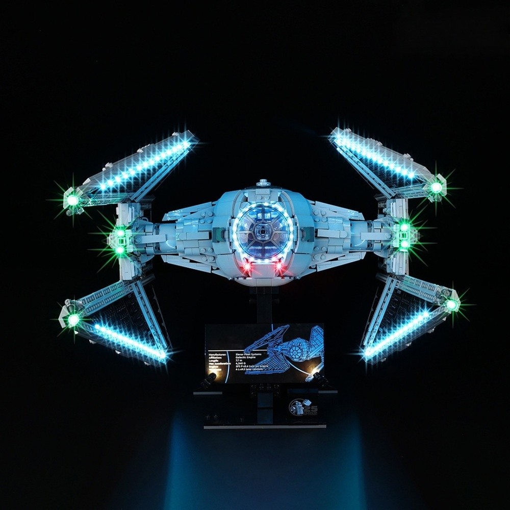 LED Light Kit for TIE Interceptor - Compatible with LEGO® 75382 Remote Version