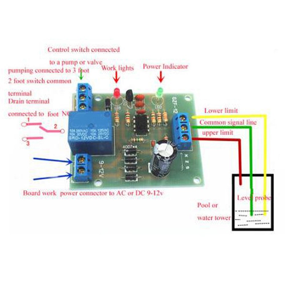 ABS Liquid Level Controller Switch Module Water Level Sensor AC-DC 9V-12V