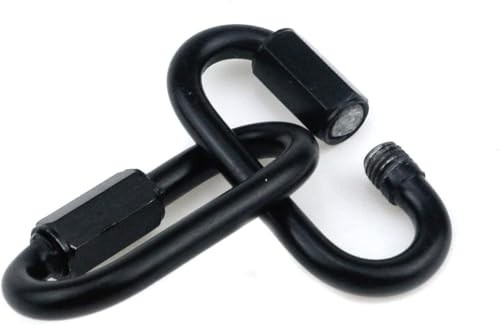 6MM Heavy Duty D Shape Chain Locking, Chain Quick Link Connector- Black M6