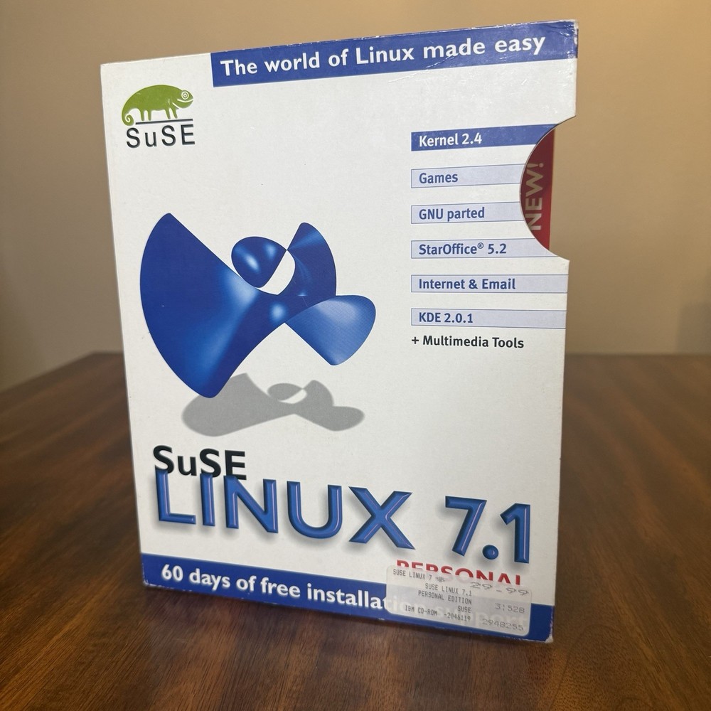 Suse Linux 7.1 Professional And Personal (CD-ROM, 2001) Big Box Vintage Software