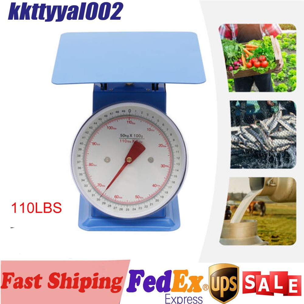 110-LBS Heavy Duty Mechanical Kitchen Scale with Large Dial & Durable Design