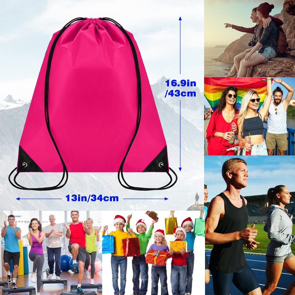 Sieral 150 Pcs Drawstring Backpack Bulk Polyester Assorted Colors