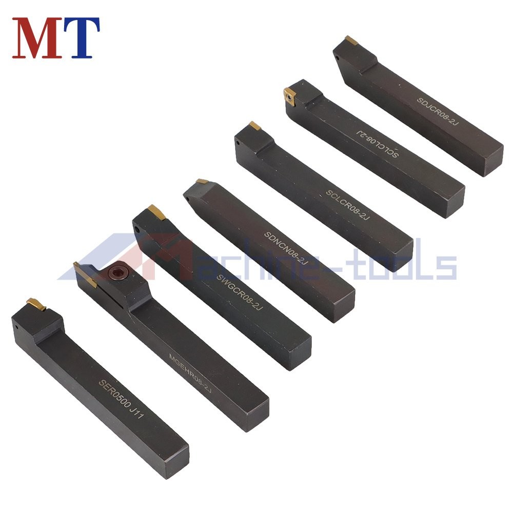 1/2"7x Carbide Indexable Turning Tool Lathe Tool Bit Thread Insert+Holder Kit