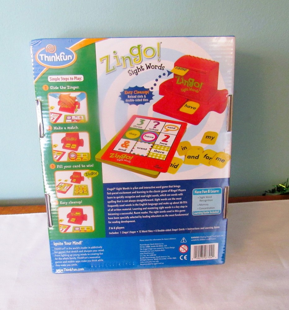 THINKFUN ZINGO SIGHT WORDS READING PRESCHOOL GAME NEW