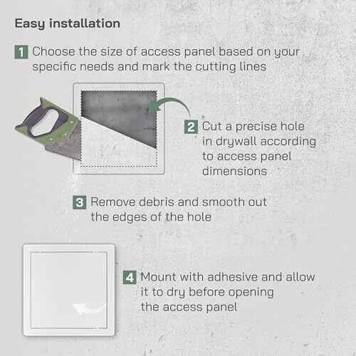 10x10 Access Panel - Easy Doors ABS Plastic for Drywall Wall and Ceiling Elec...