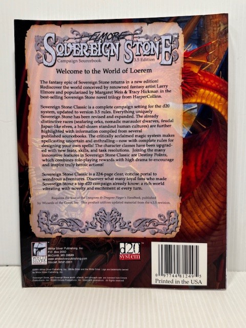 Sovereign Stone Campaign Sourcebook 3.5 Edition D20 System White Silver