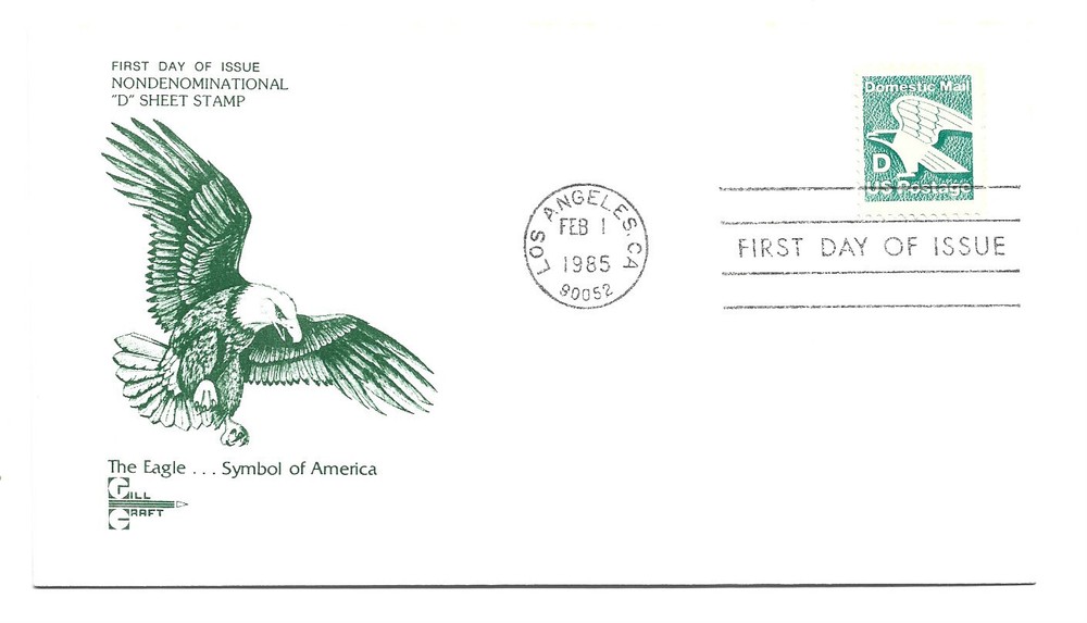 2111 'D' (22c) Non Denominated Eagle GillCraft FDC