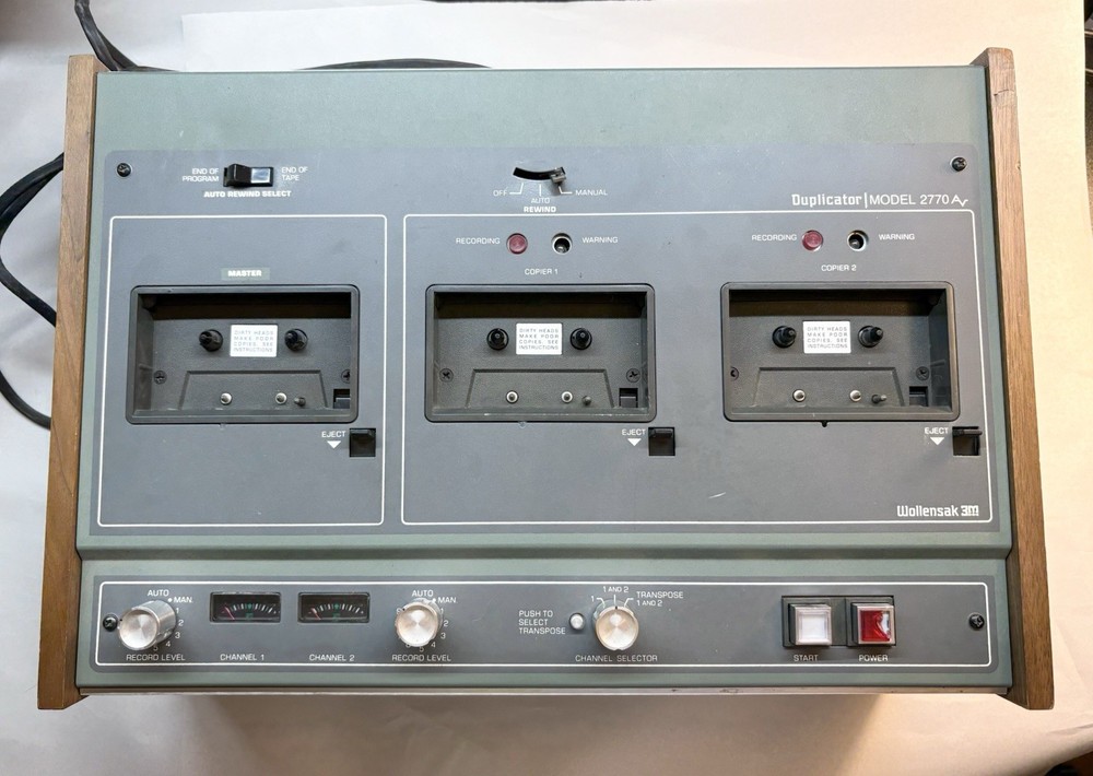 Wollensak Tape Duplicator 3M Model 2770AV Cassette Partially Function Needs Work
