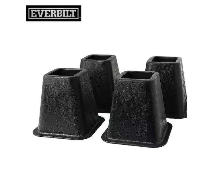 6 in. Black Bed Risers (4-Pack)