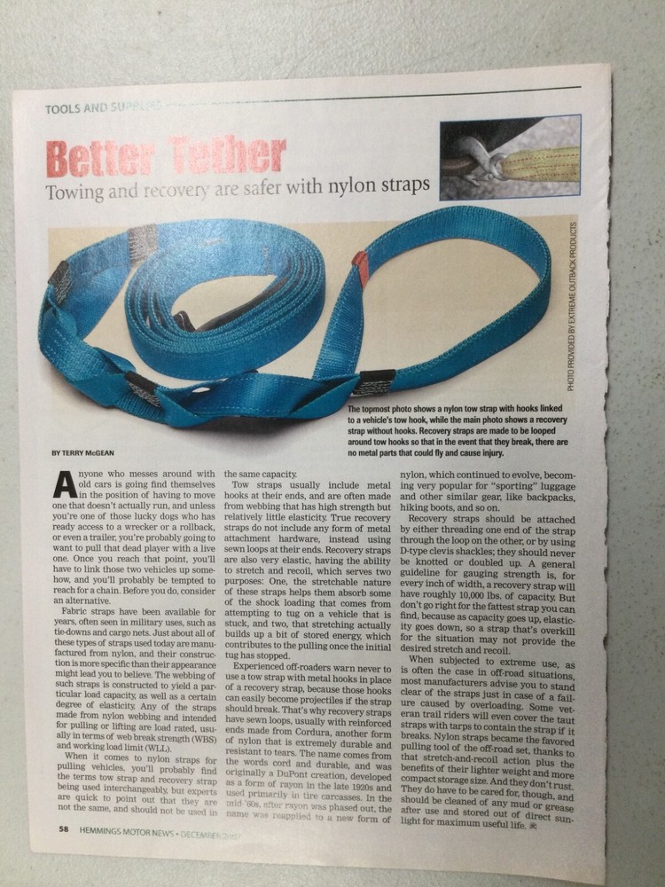 HMN 590 Article Mechanic Dealer Tools & Supplies Better Tether Nylone Straps
