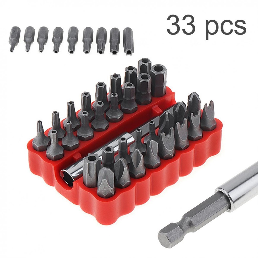 33PCS Torx Security Bit Set - Hex Star Spanner & Tri-Wing Tamper-Proof Tool US