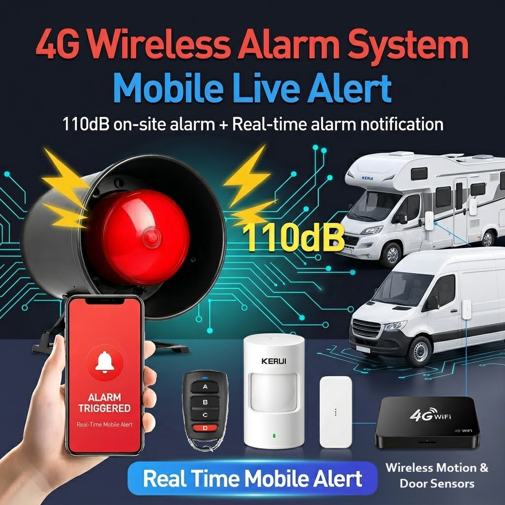 Motorhome Caravan Remote Alarm Security System Wireless Sensor Mobile Live Alert