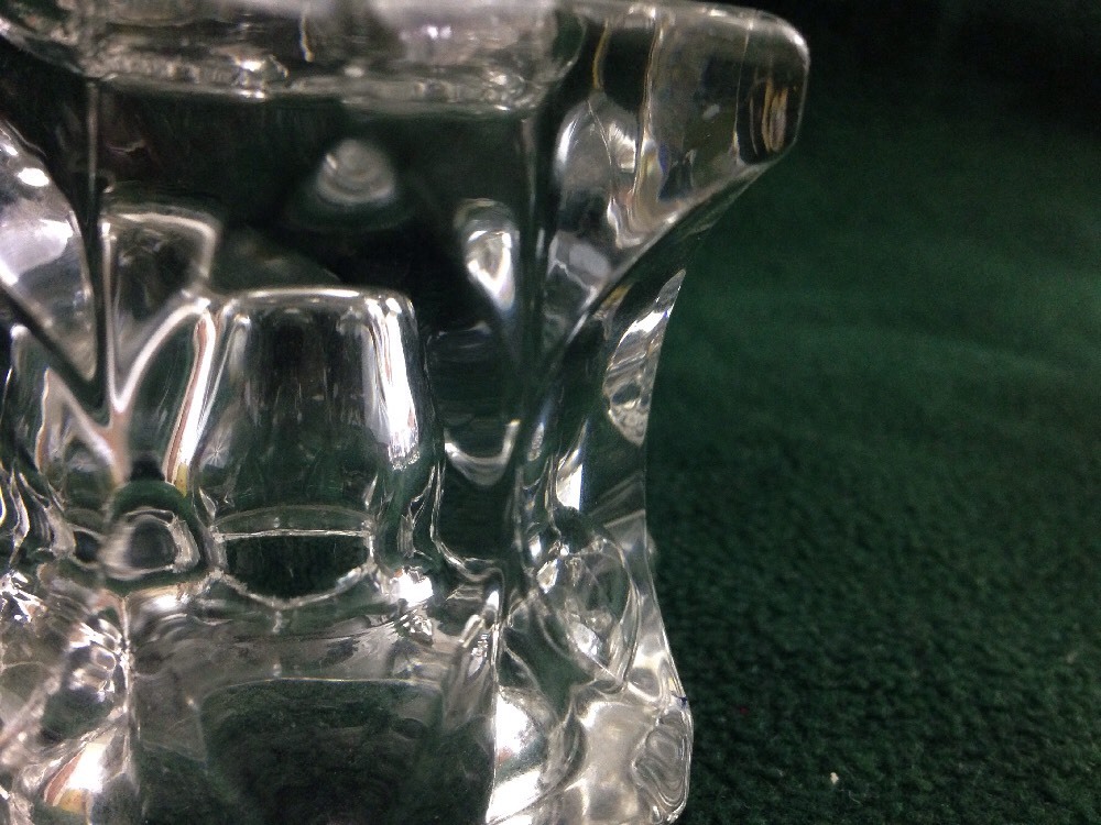 2 Pillar Style Glass Candle Holders 8 Pointed Star