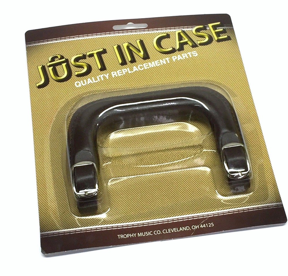 Just In Case Black Leather Strap Style Replacement Guitar Case Handle CP70