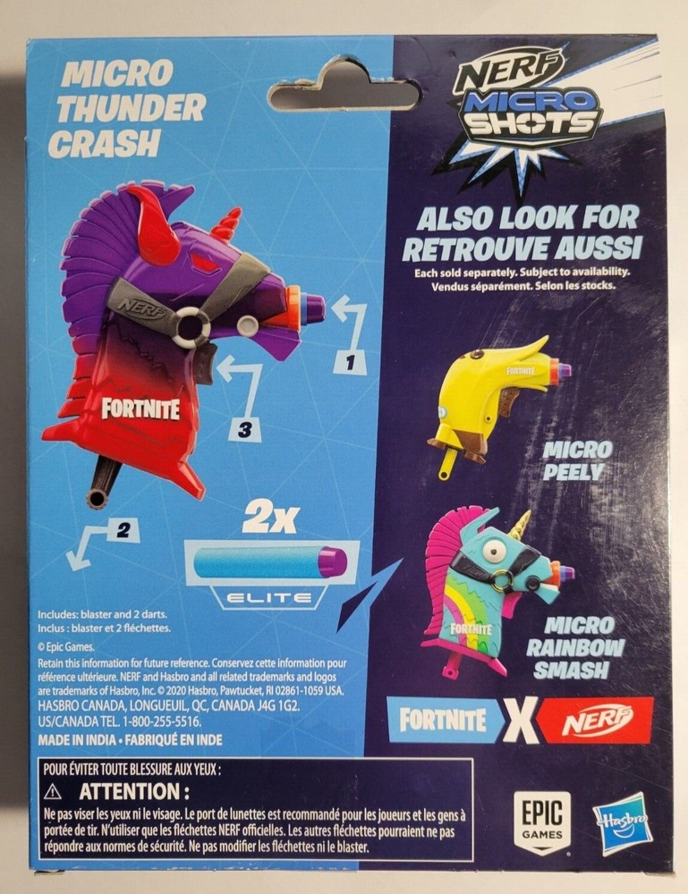 NERF ~ Fortnite ~ Microshots ~ Micro Thunder Crash ~ Blaster