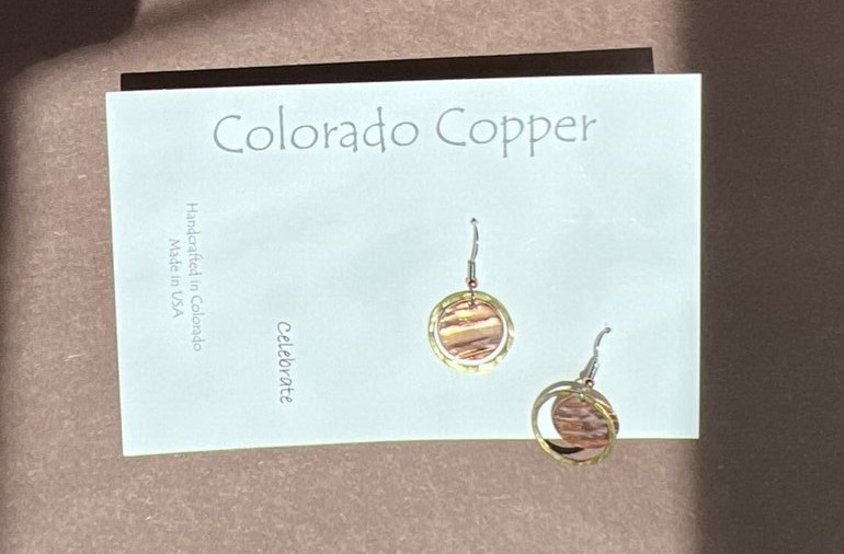 Colorado Copper Mixed Metal Dangle Earrings NWT 1 1/2"