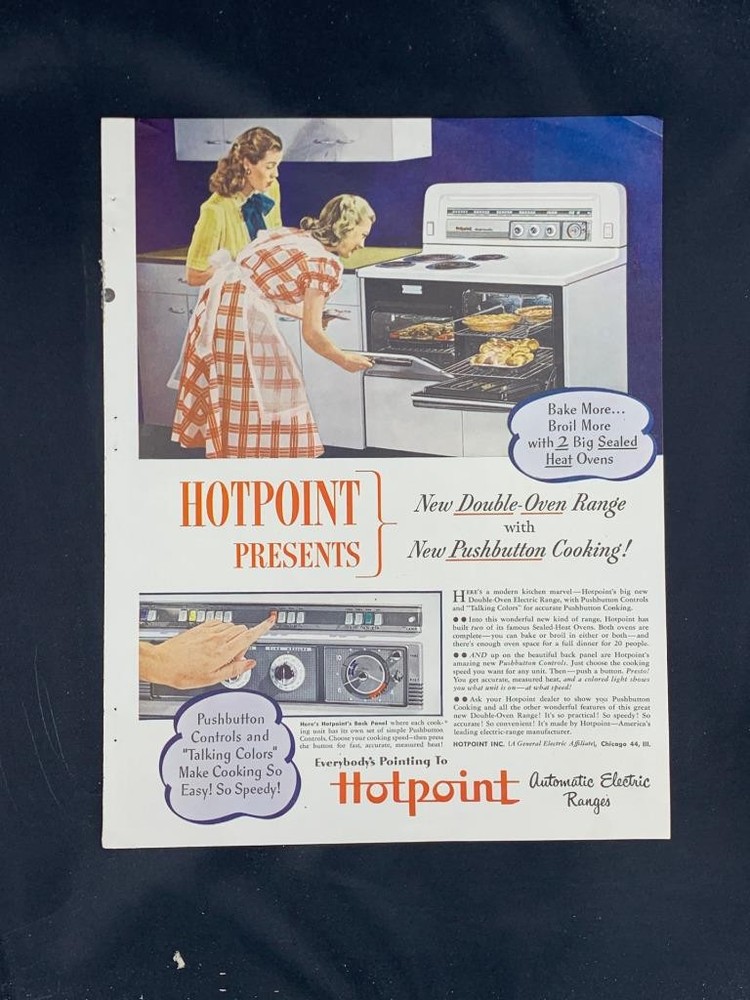 Magazine Ad* - 1948 - Hotpoint Range