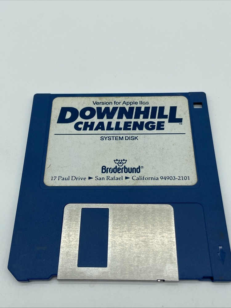 80s Downhill Challenge Wintage PC Floppy Disk System Apple IIGS VTG Untested
