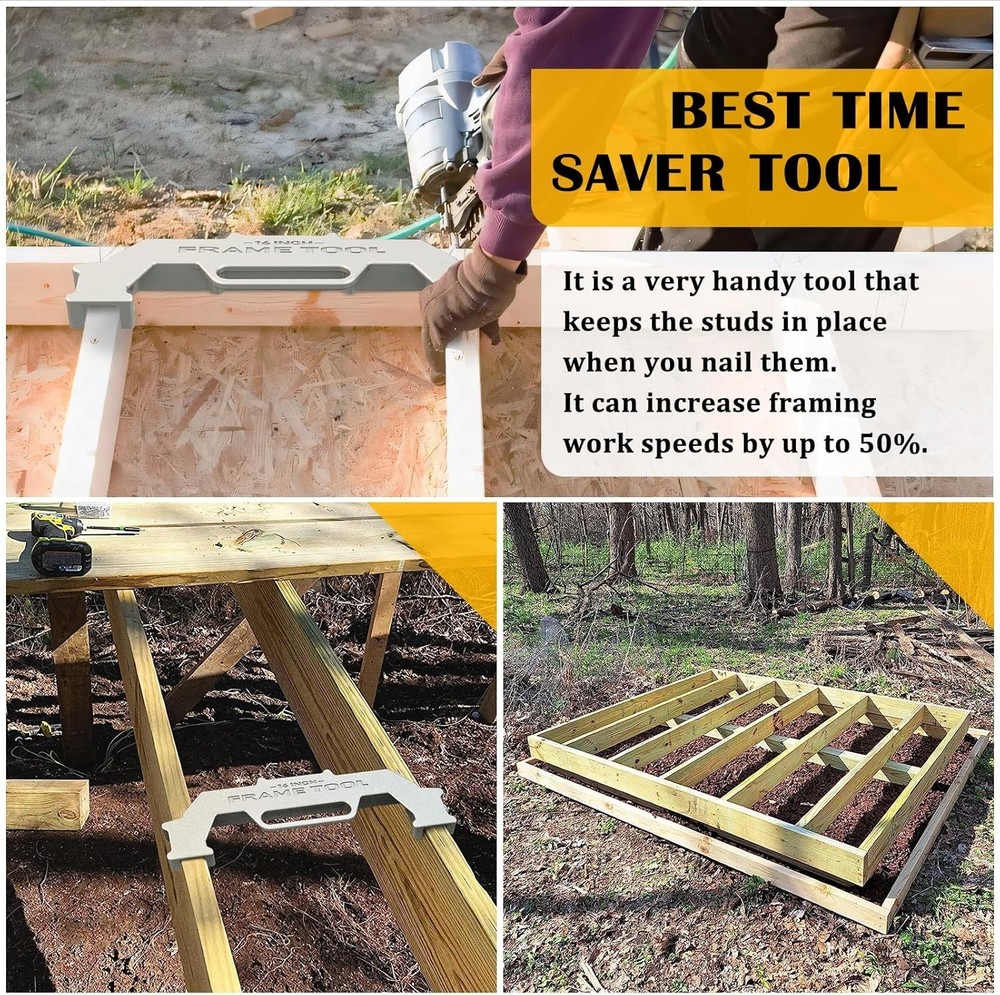 16" Framing Tools On-Center Stud Layout Tool Cast Aluminum Framing Spacing Tool