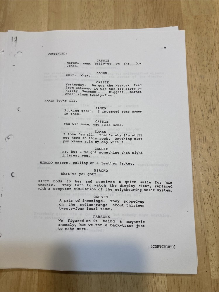 Vintage Original Aliens VS Predator Movie Script Awesome