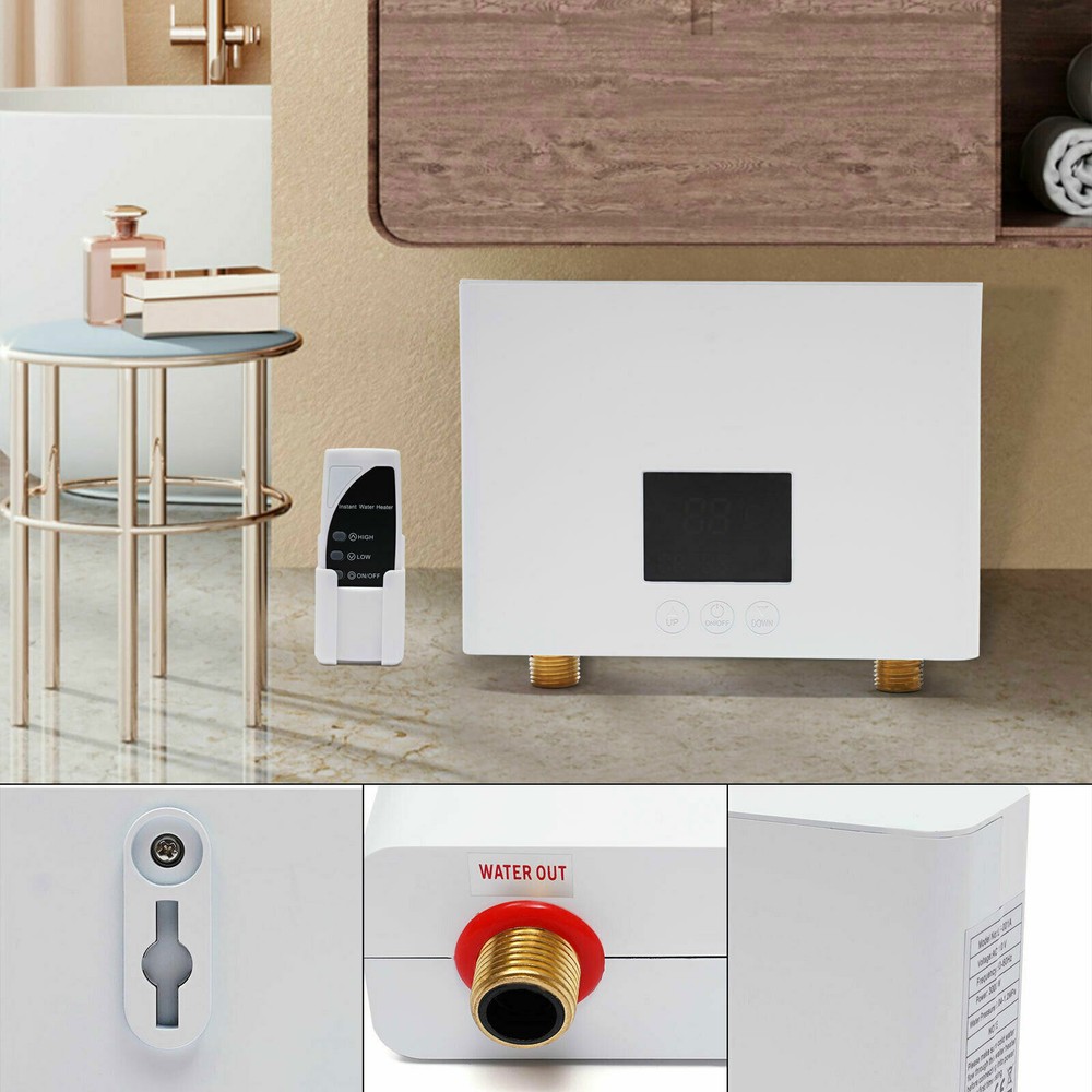 Electric Tankless Hot Water Heater 3000W Kitchen Shower Instant Boiler Bathroom!