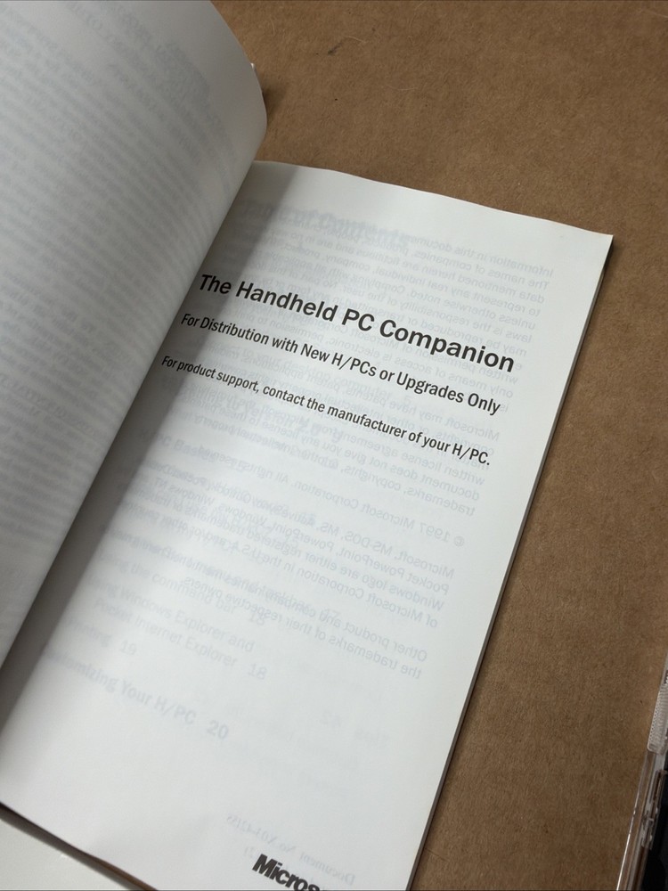 Microsoft Windows CE Handheld PC COA Disk Operating System Guide Manual Books