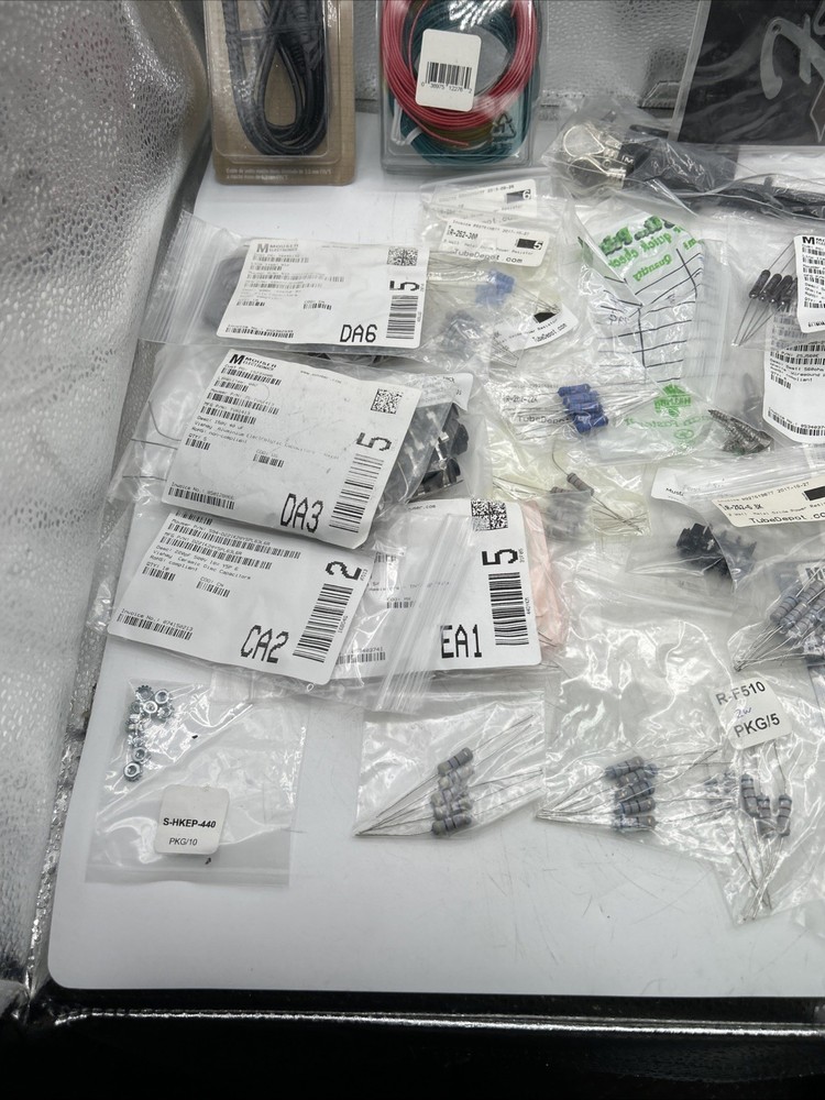 Mixed Electronics Hardware Lot, Screws, Washers, Springs, Components, Resistors