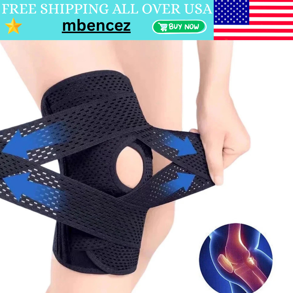 Knee Brace Compression Sleeve Joint Support Open Patella Stabilizer Wrap New