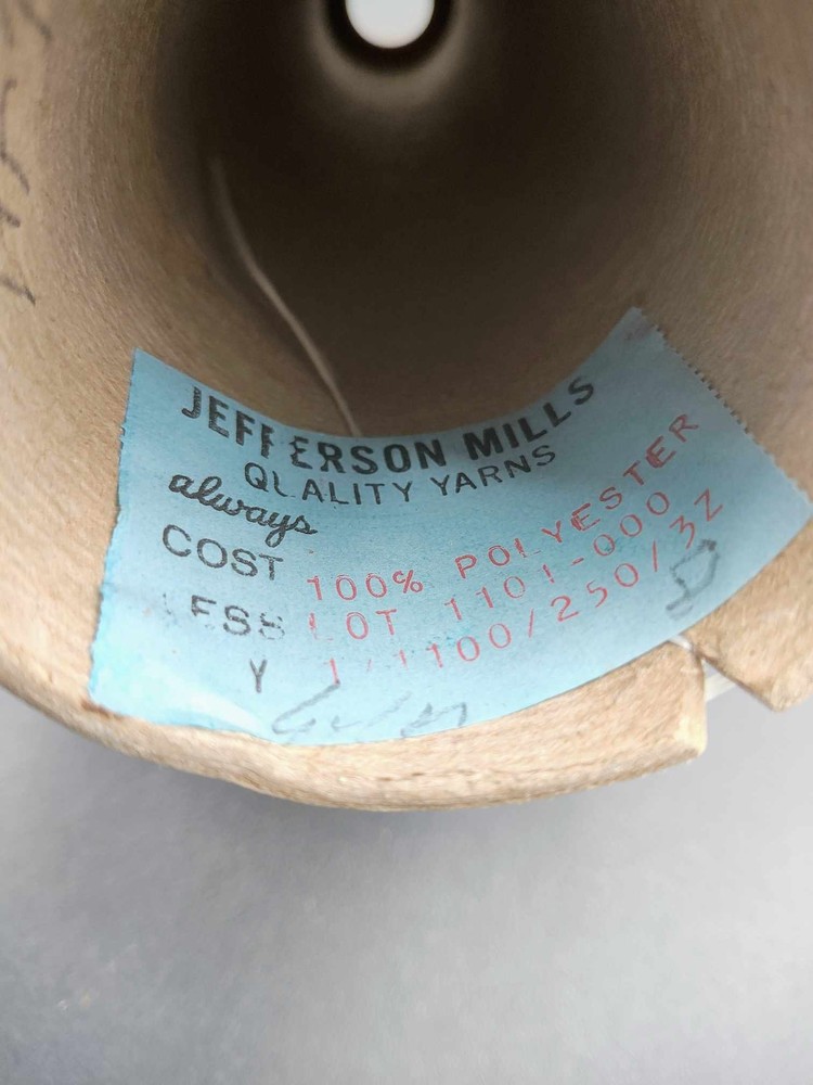 Vtg. NOS Jefferson Mills 100% Polyester White Thread - Large Spool