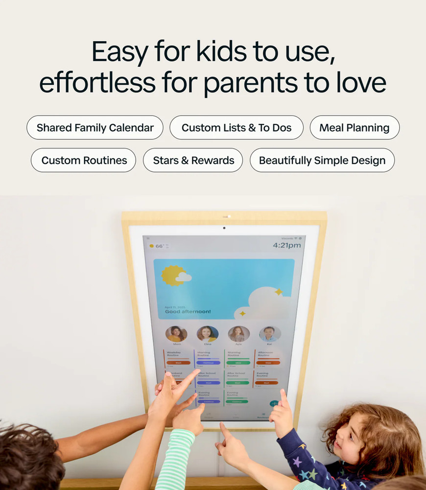 Hearth Display 27" Digital Calendar for Families, Interactive Touchscreen-WHITE