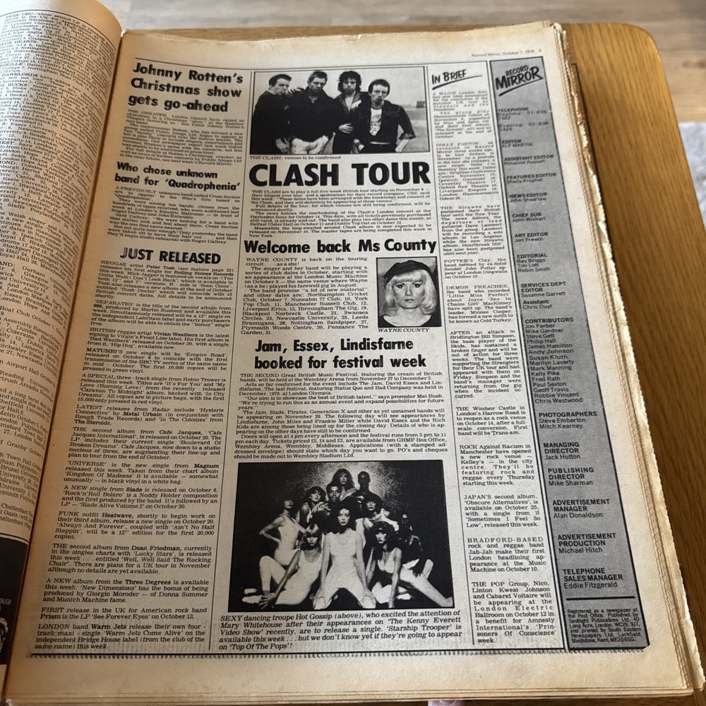 Record Mirror - October 7th 1978 - Sylvester Front Cover