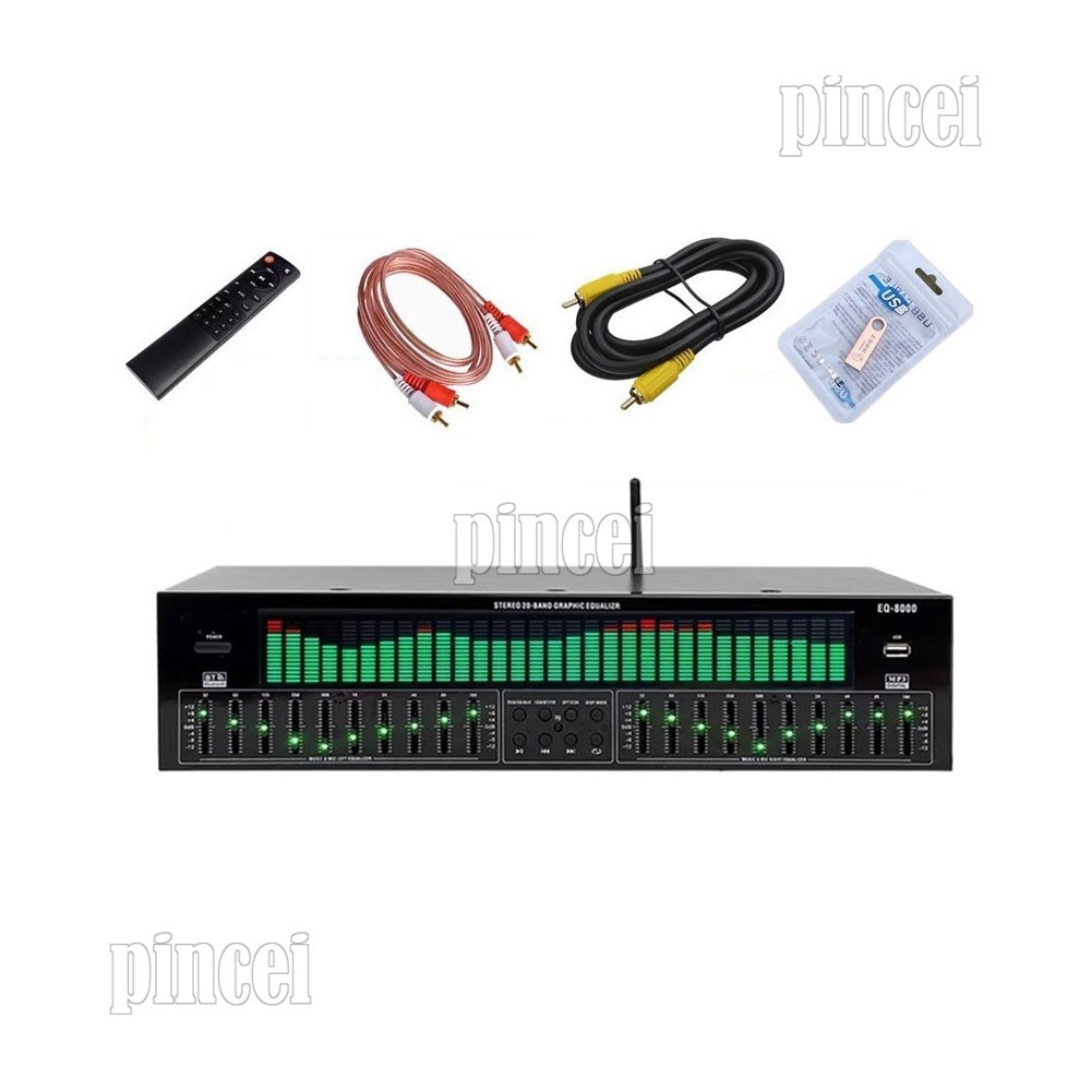 EQ8000 220V Professional EQ Equalizer Bluetooth5.4  Audio Decoder Processor