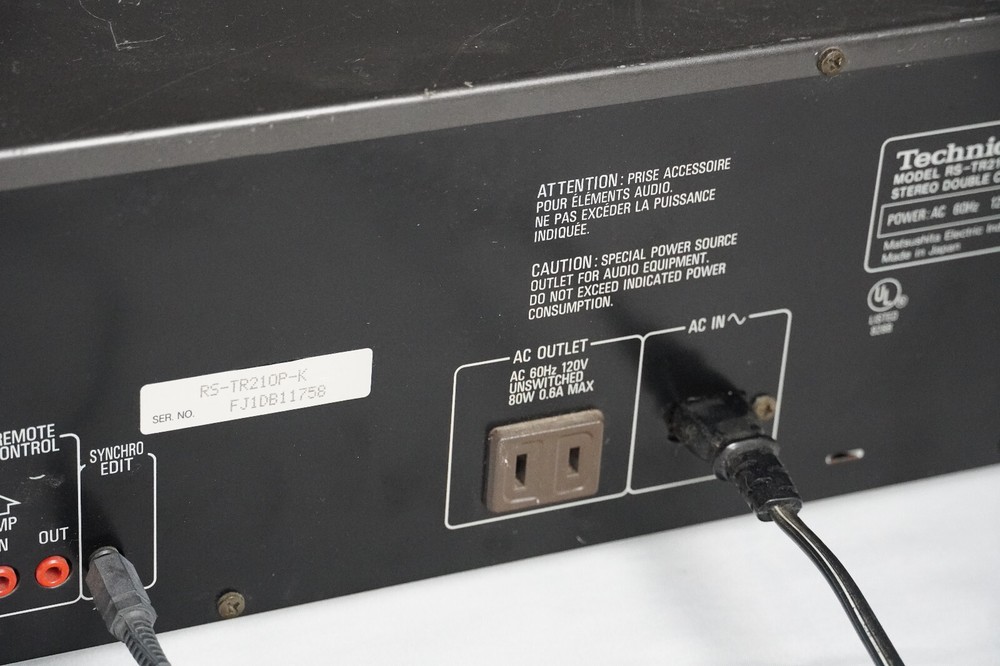 Working Vintage Technics Stereo Double Cassette Deck RS-TR210 PLEASE READ