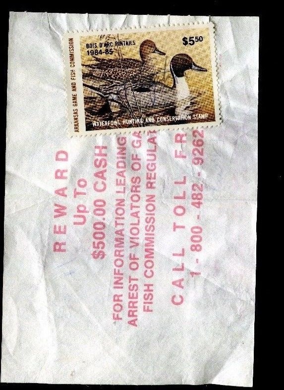 ARKANSAS 1984 Non Resident Annual Small Game License State Stamp Only - 683