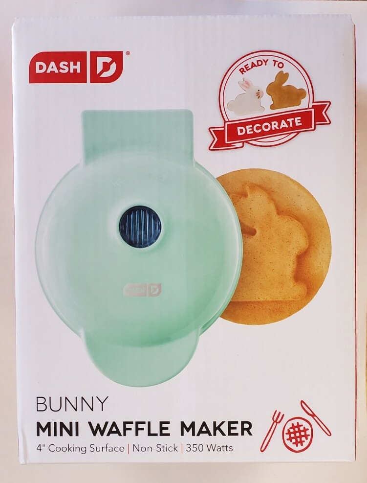 DASH MINI EASTER BUNNY RABBIT SHAPED  WAFFLE MAKER ELECTRIC KITCHEN APPLIANCE