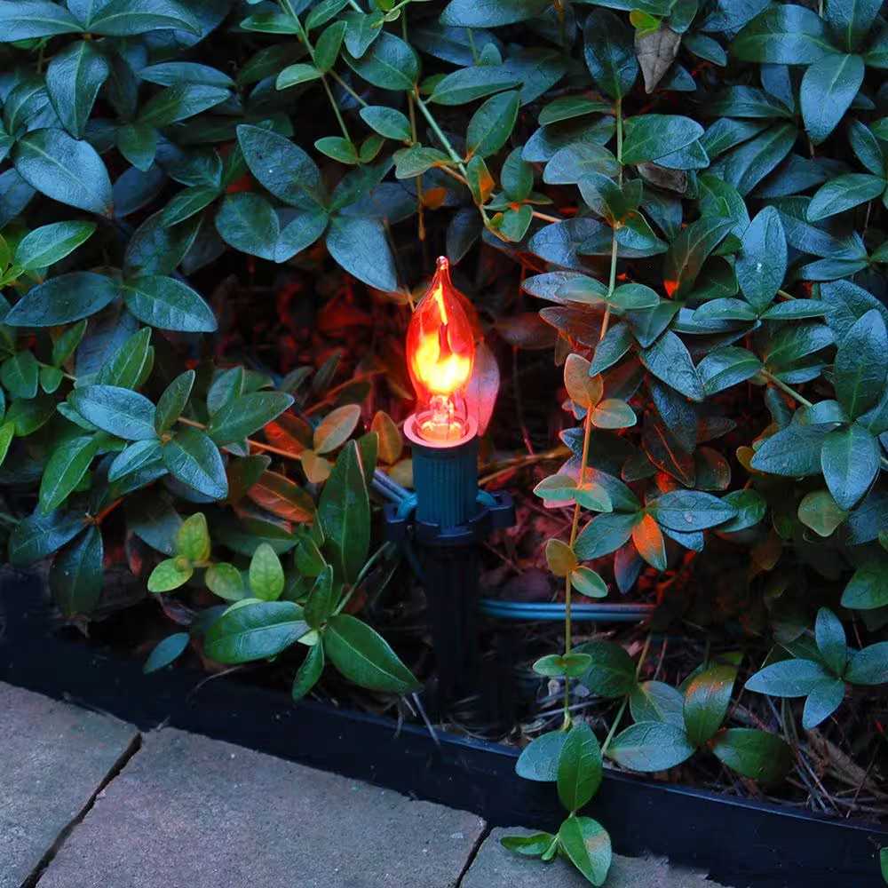 Electric Pathway Lights Flickering Orange (10-Count)