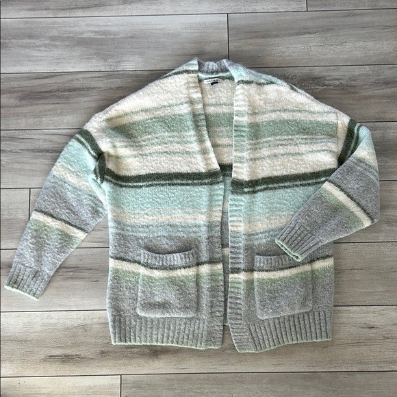 American Eagle striped open front cardigan sweater size small