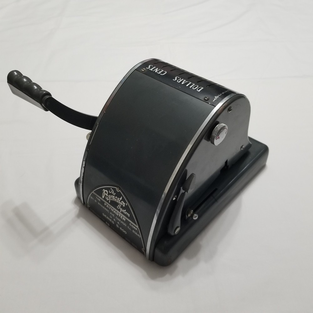 Vintage Paymaster Series S-600 Check Writer 7 Column Stamper Machine