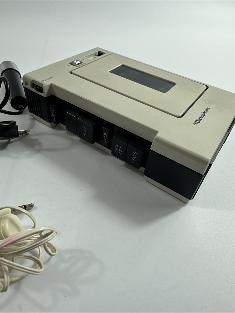 Vintage Dictaphone Model 210 Cassette Recorder DOES NOT WORK case/earbud