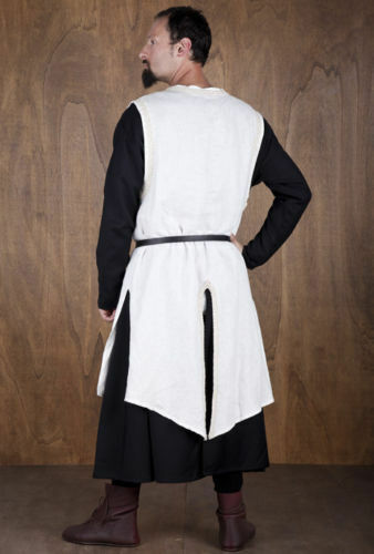 MEDIEVAL,CELTIC VIKING White Tunic Surcoat Renaissance LARP SCA