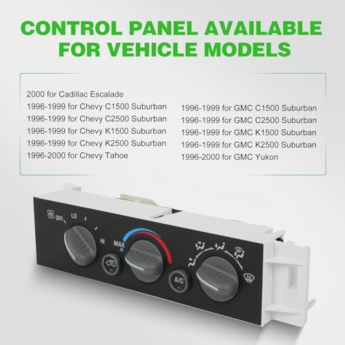 Climate Control Module AC Heater Control Panel for Chevy No Rear Window Heater