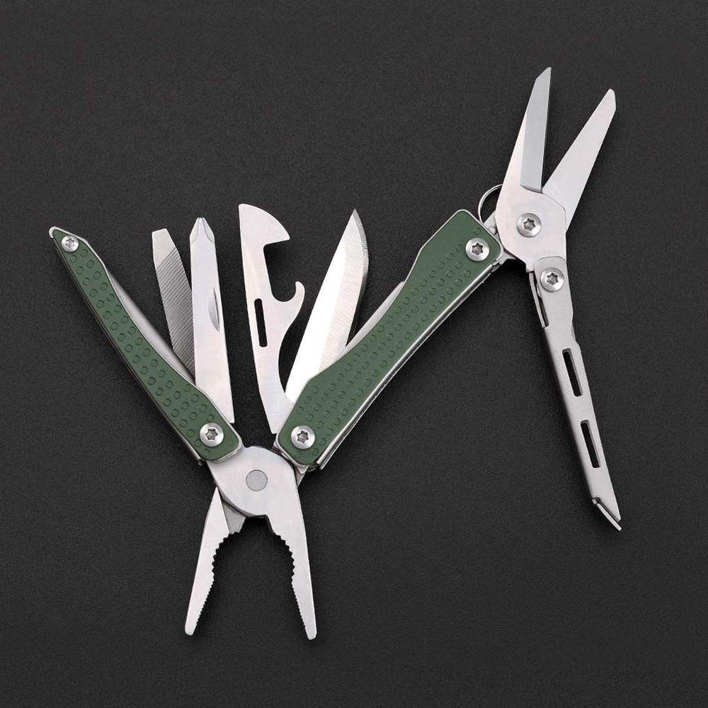 NexTool Mini Flagship Multitool Essential Tools w/Green Stainless Steel Handles
